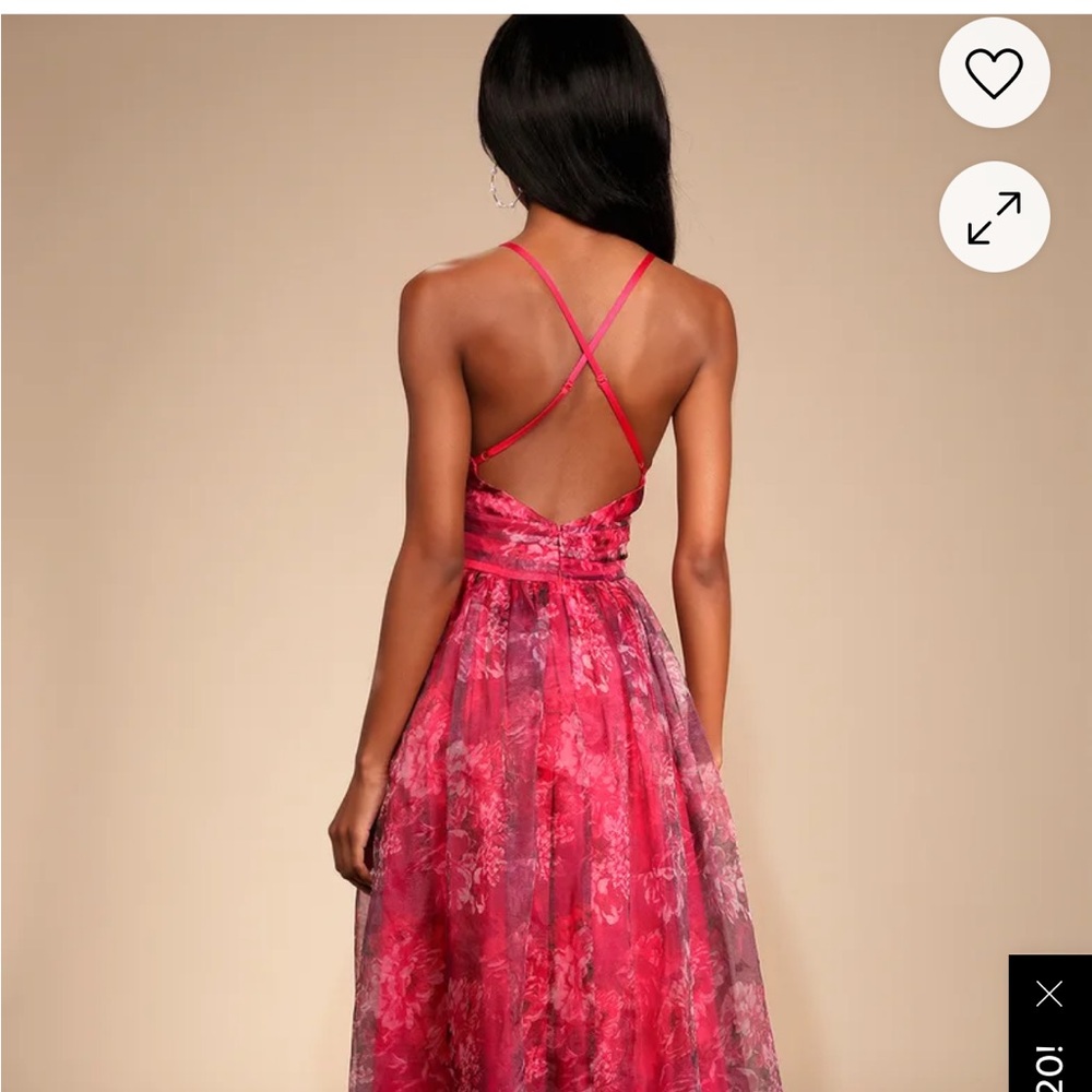 Lulu's Vibrant Red Floral Dress - Picture 5 of 5